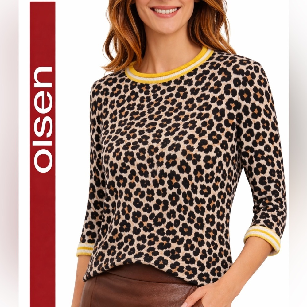 Olsen Leopard Sweater Medium pullover